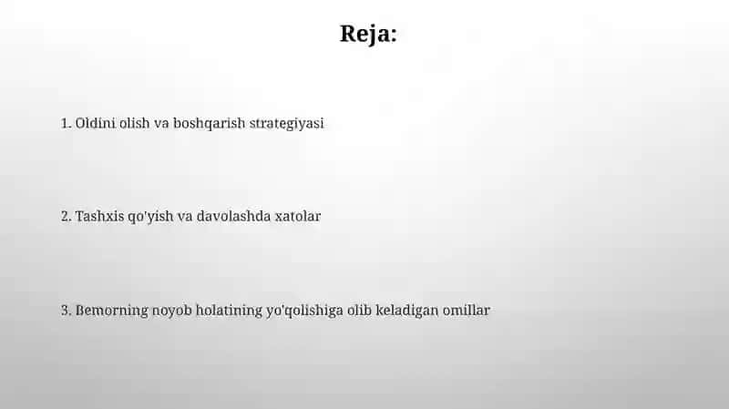 Yo'qotish bemor holatini oziga xosligi Rayimohunova Bahora 2