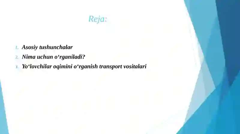 Yo‘lovchilar oqimi haqida umumiy tushunchalar 2