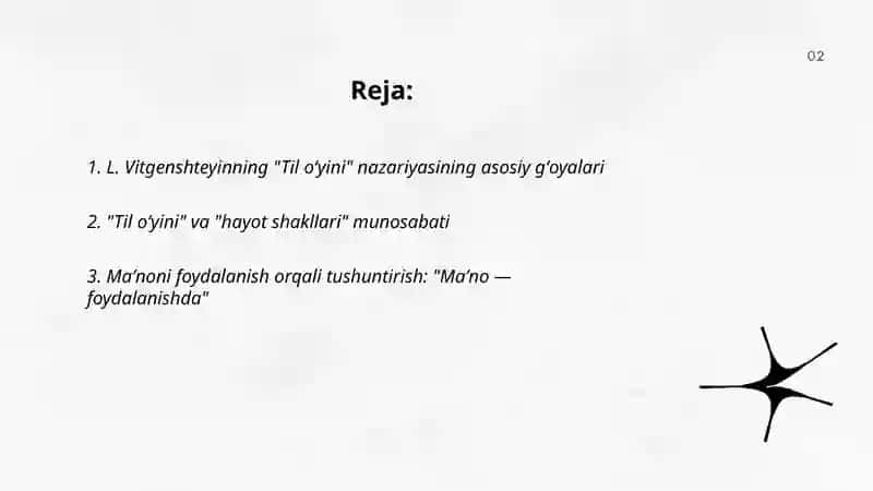 L. Vitgenshteyinning "Til oʻyini" nazariyasi 2