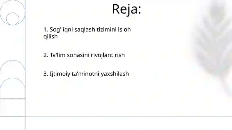 O'zbekiston res ijtimoiy sohadagi islohotlar 2
