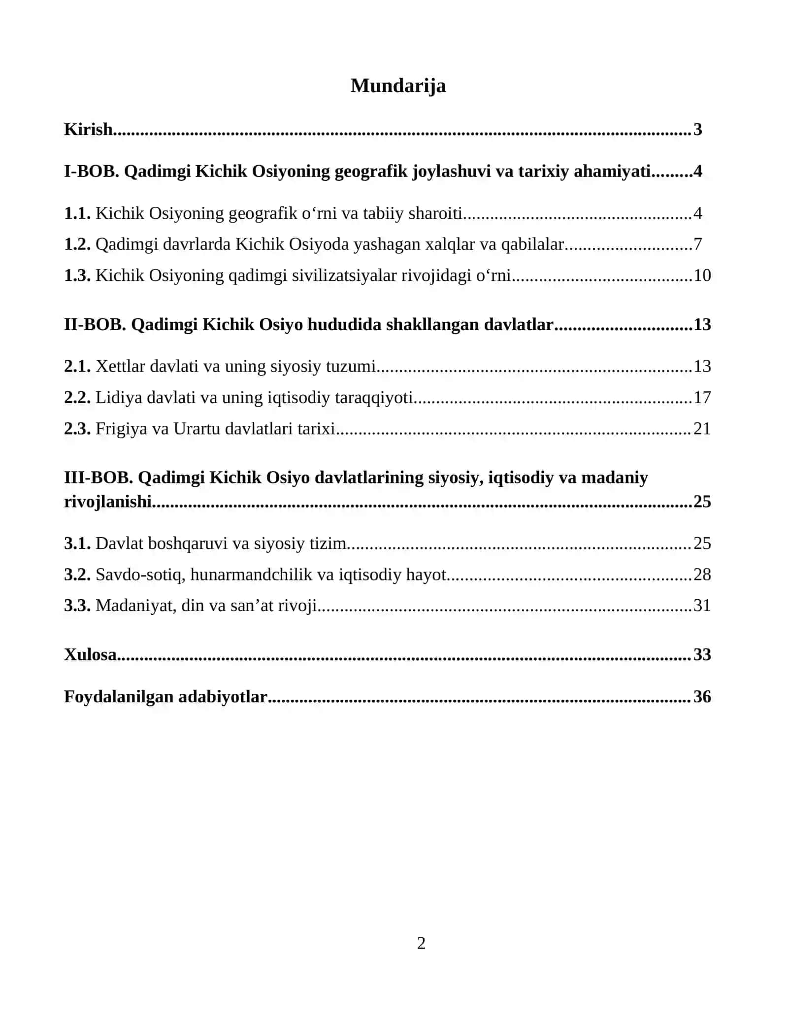 Qadimgi Kichik Osiyo davlatlari KURS ISHI 2