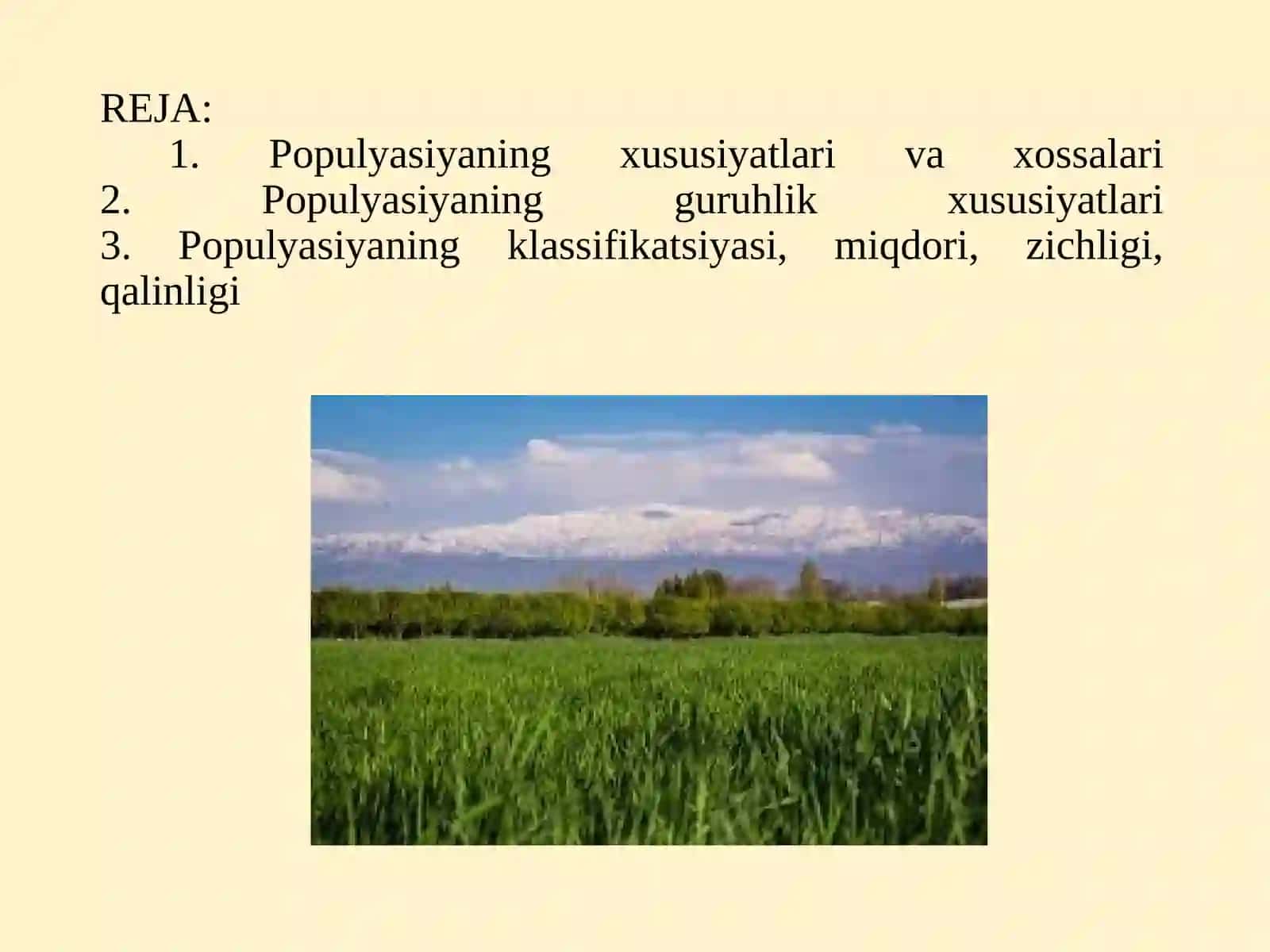 Tabiatda dorivor oʻsimliklarning populyatsiyasi 2