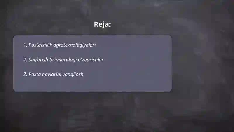 Paxtachilik agrotexnologiyalari 2