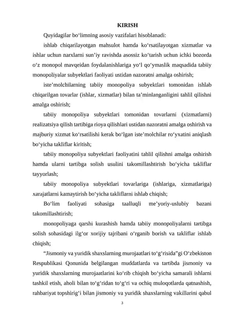 monopoliyalar va ularni tartibga solish 2