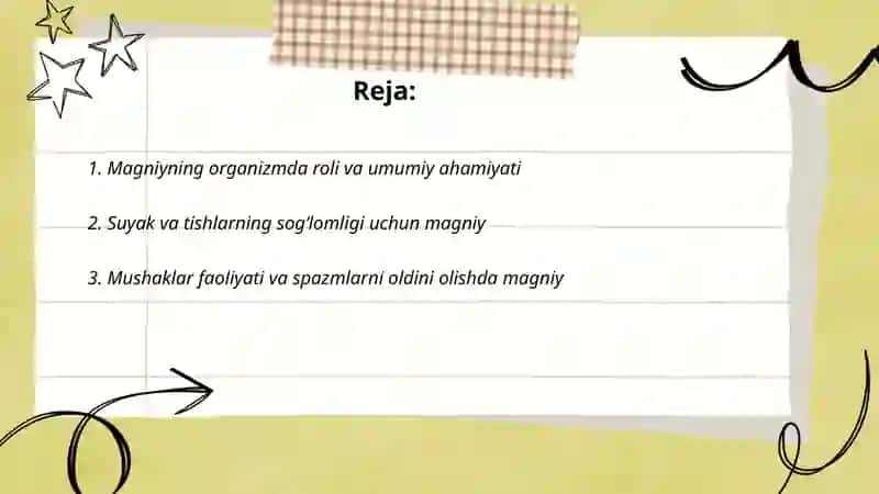 Magniyning inson hayotidagi ahamiyati 2