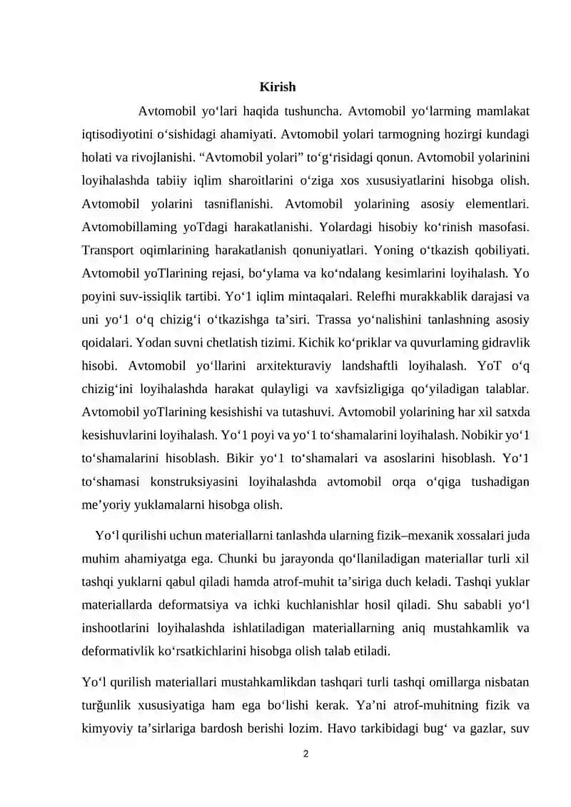 Avtomobil yo‘lari haqida tushuncha 2