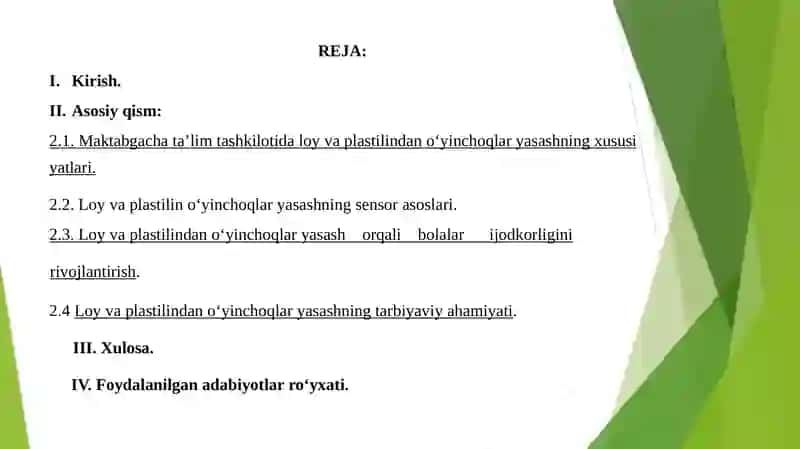LOY VA PLASTILINDAN O‘YINCHOQLAR YASASHNING BOLA RIVOJLANISHIDAGI O‘RNI 2