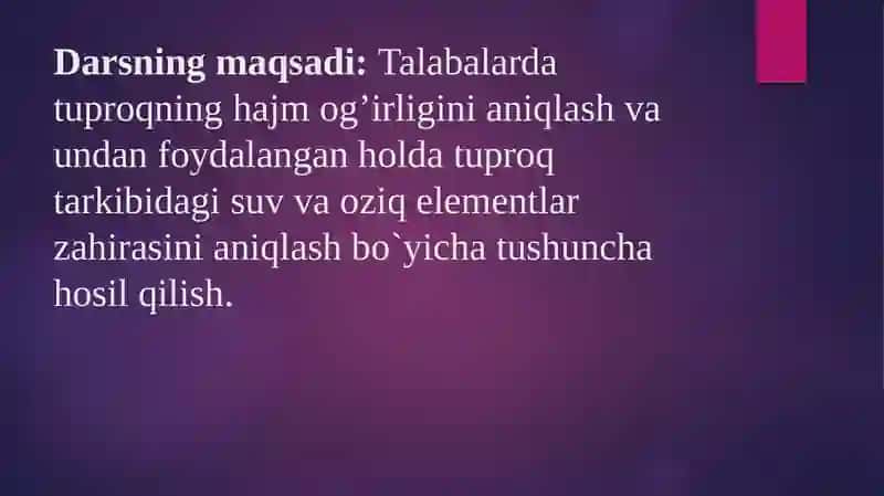 Tuproqning hajm og’irligini aniqlash 2