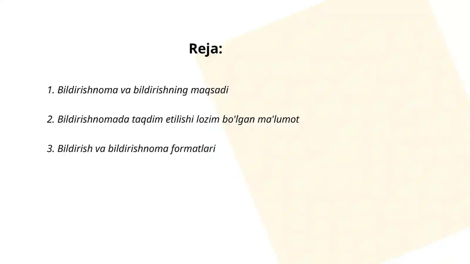 Bildirishnoma va bildirish 2