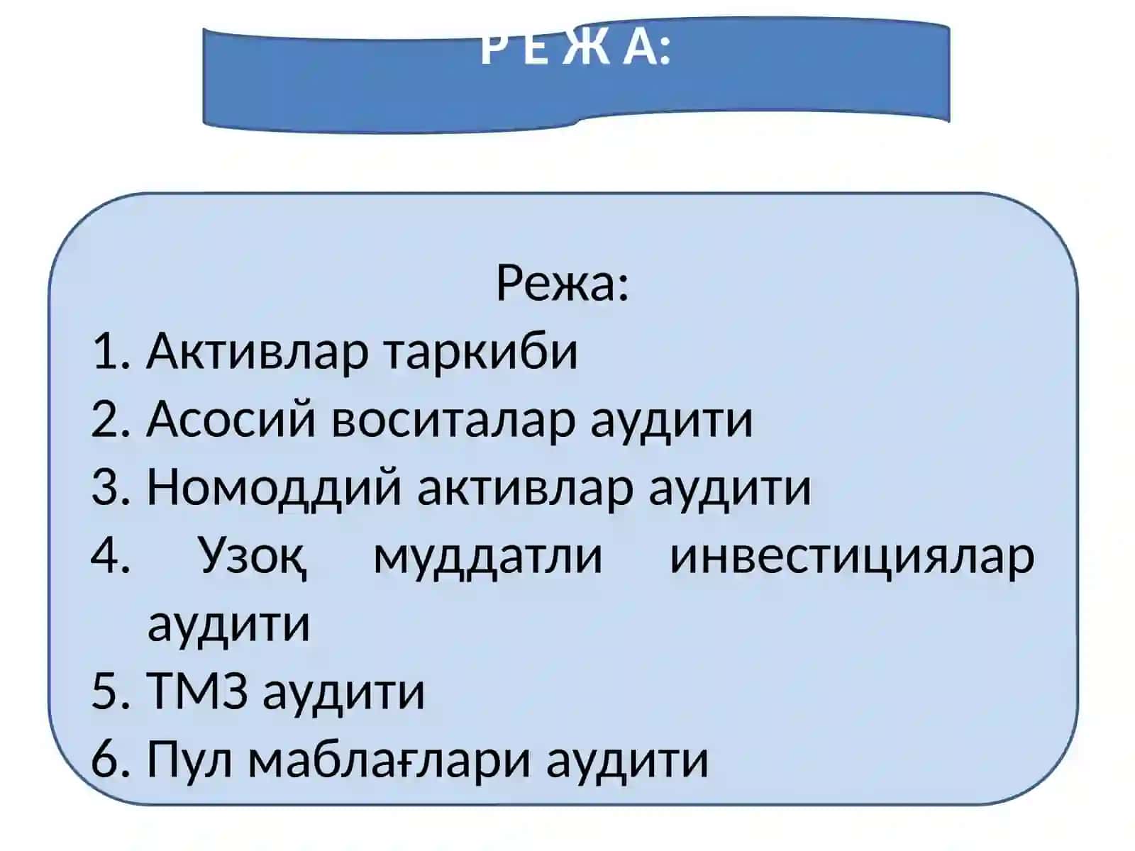 АКТИВЛАР АУДИТИ 2