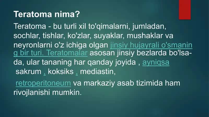 Teratoma nima? 2