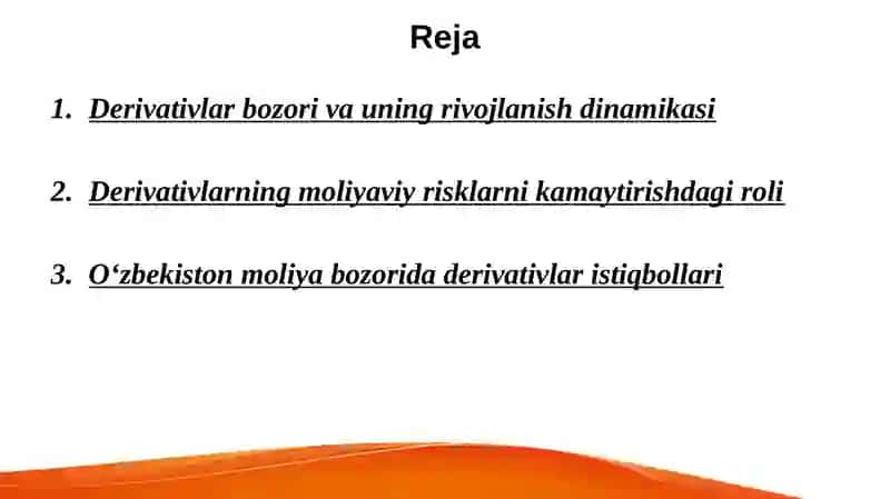 Derivativlarorqalimoliyaviyrisklarniboshqarishusullari 2