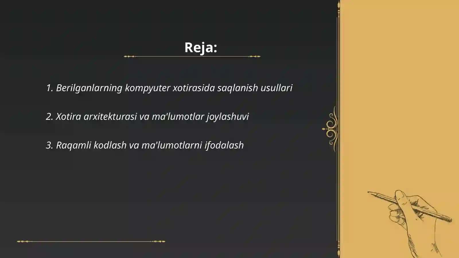 Berilganlarni kompyuter xotirasida kórinishi 2