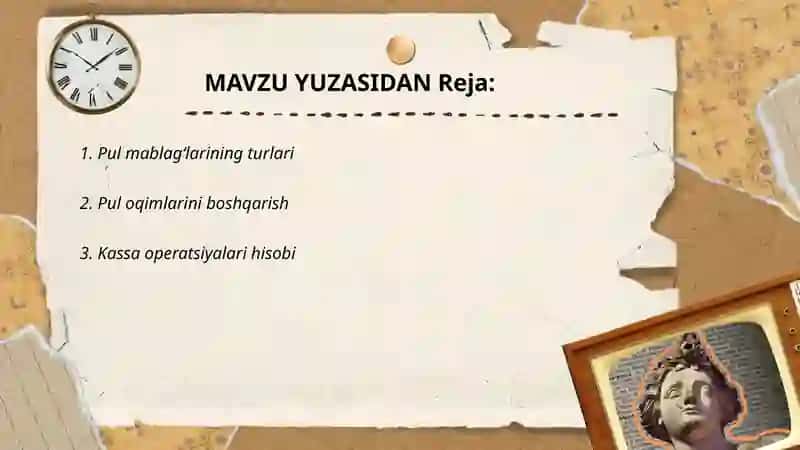 Pul mablagʻlari va hisob-kitoblar hisobi 2
