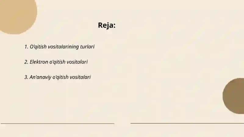 O'qitish vositalari 2
