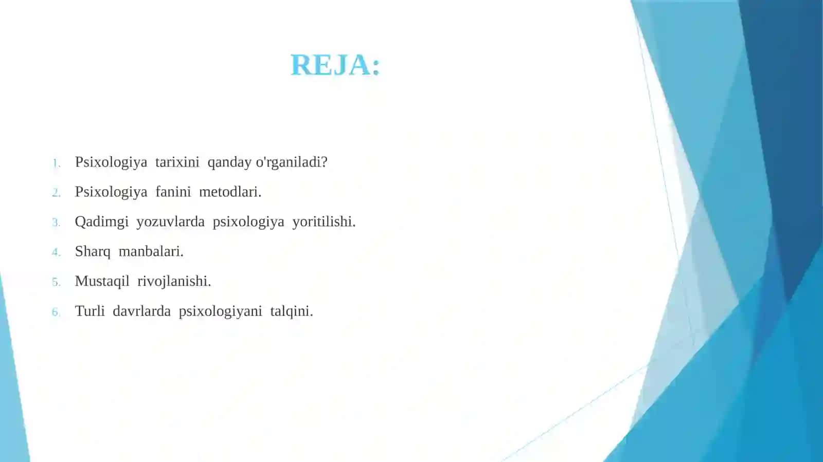 PSIXOLOGIYA TARIXINING METODLARI VA MANBALARI 2