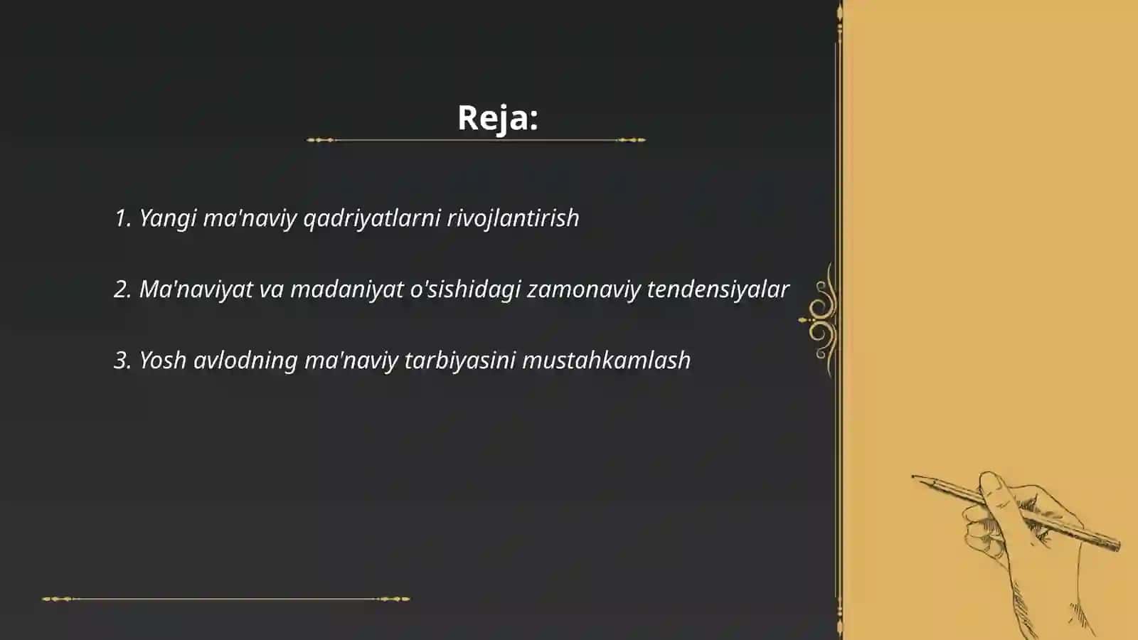 Ma'naviy qadriyatlarni rivojlantirish 2