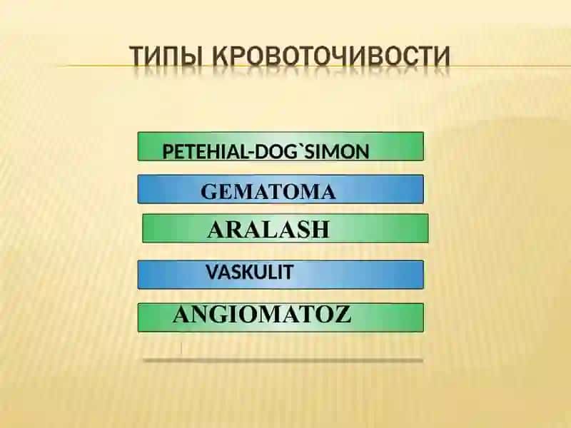 TROMBOCITOPENIYALAR VA GEMOFILIYA 2