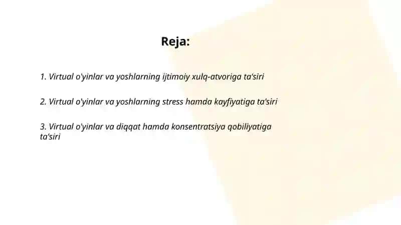Virtual o'yinlarning yoshlar ongidagi ta'siri 2