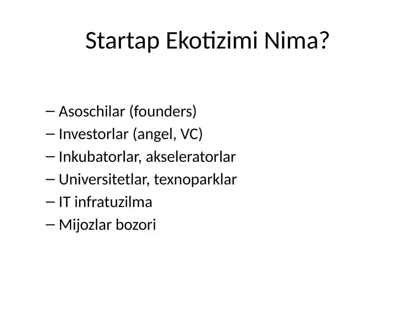 Startap Ekotizimi va Raqamli Biznes Modellari 2