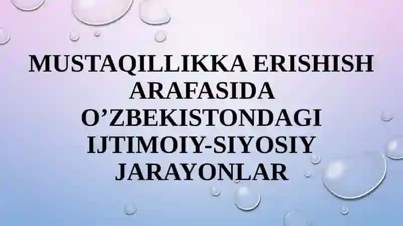O'zbekistonning eng yangi tarixi 2