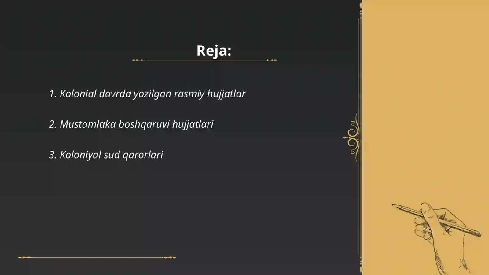 Kolonial davrda yozilgan rasmiy hujjatlar 2