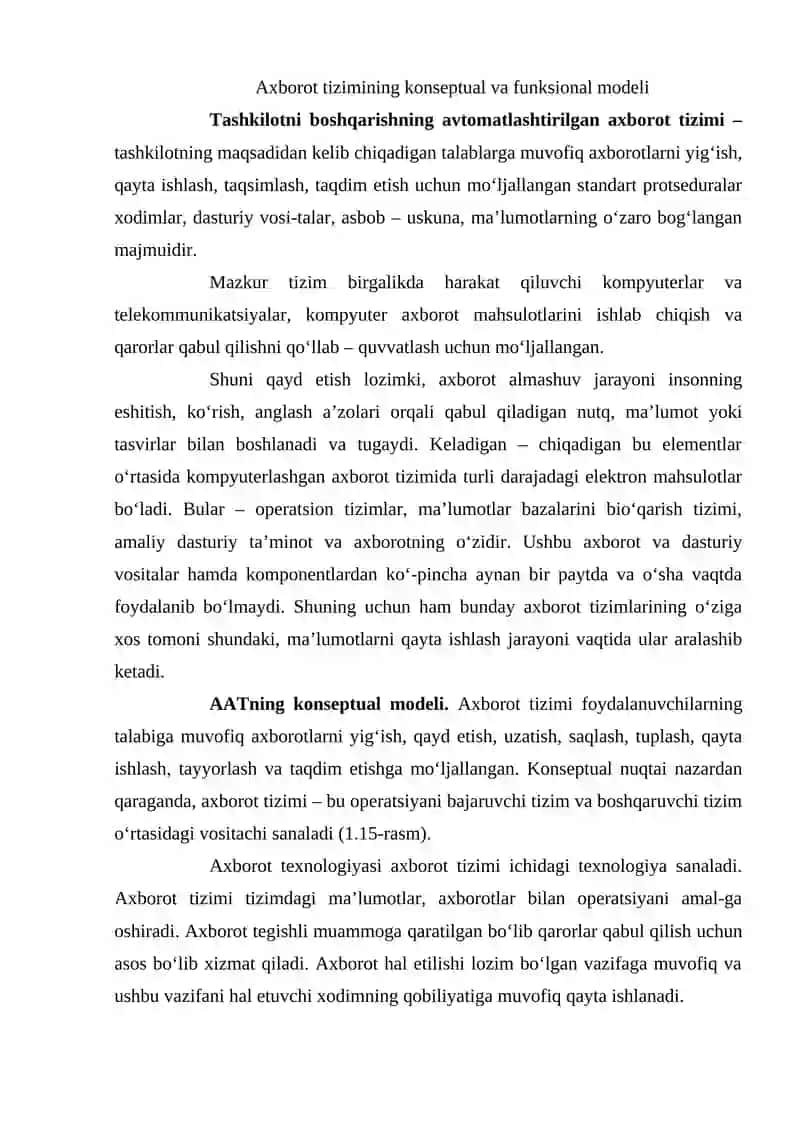 Axborot tizimlari va turlari 2