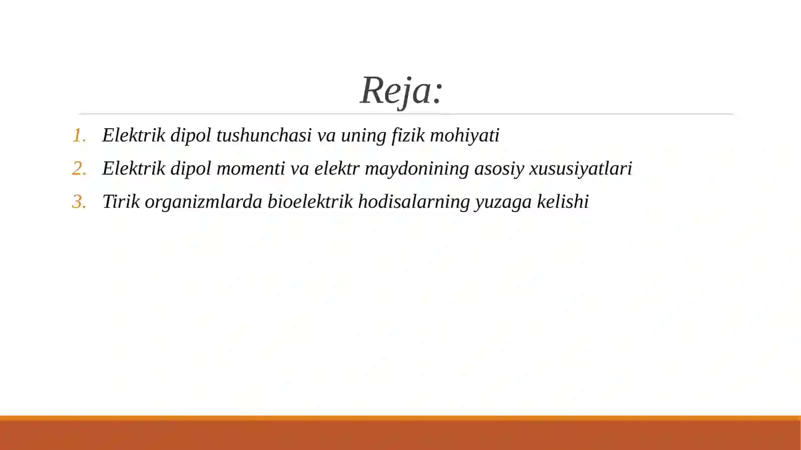 Elektrik depol. Biopatensiallarni qayd etish 2