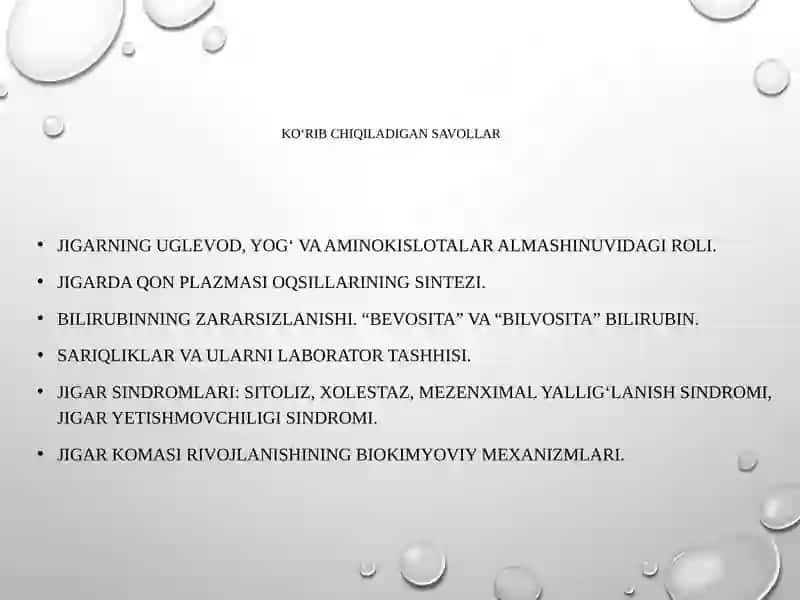Jigar biokimyosi 2