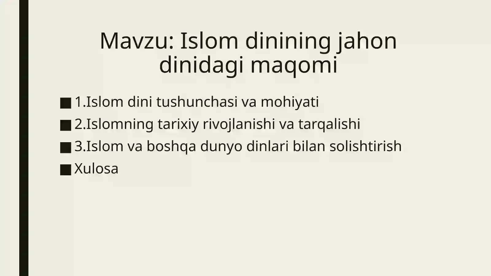 Islom dinining jahon dinidagi maqomi 2