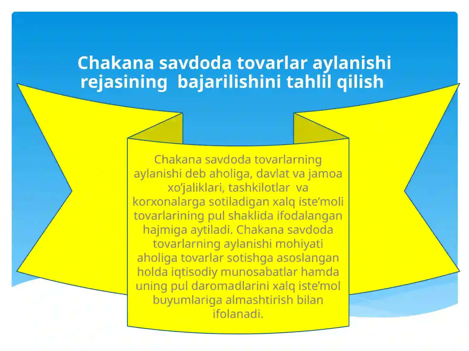 Chakanasavdоda tоvarlar aylanishi rejasi 2