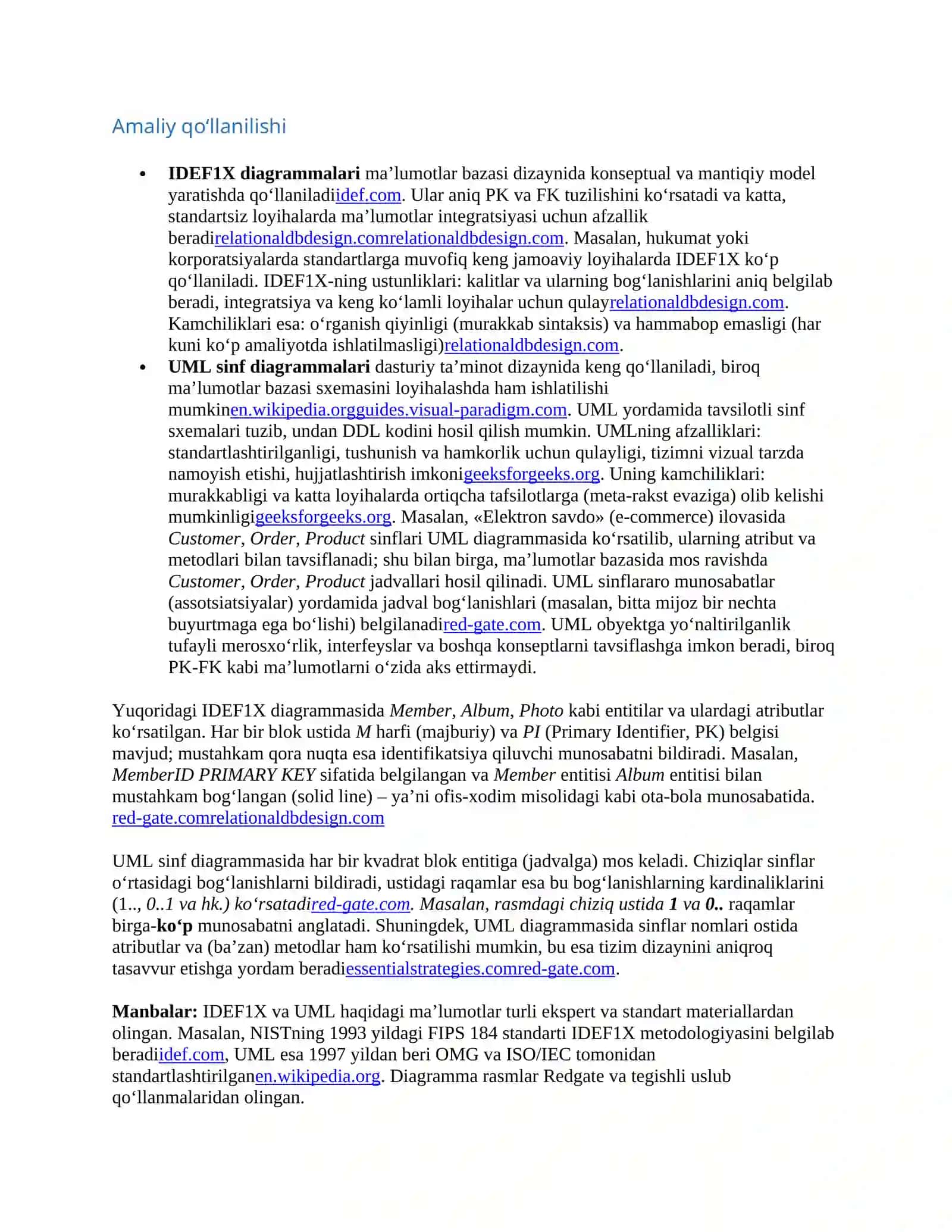 UML DIAGRAMMASI. IDEF 1X DIAGRAMMASI 2