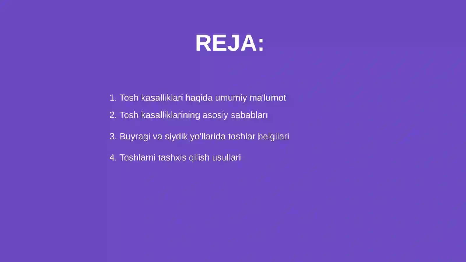 Tosh kasalliklari haqida umumiy ma'lumot 2