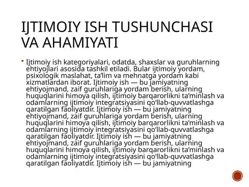 Ijtimoiy ish kategoriyalari 2