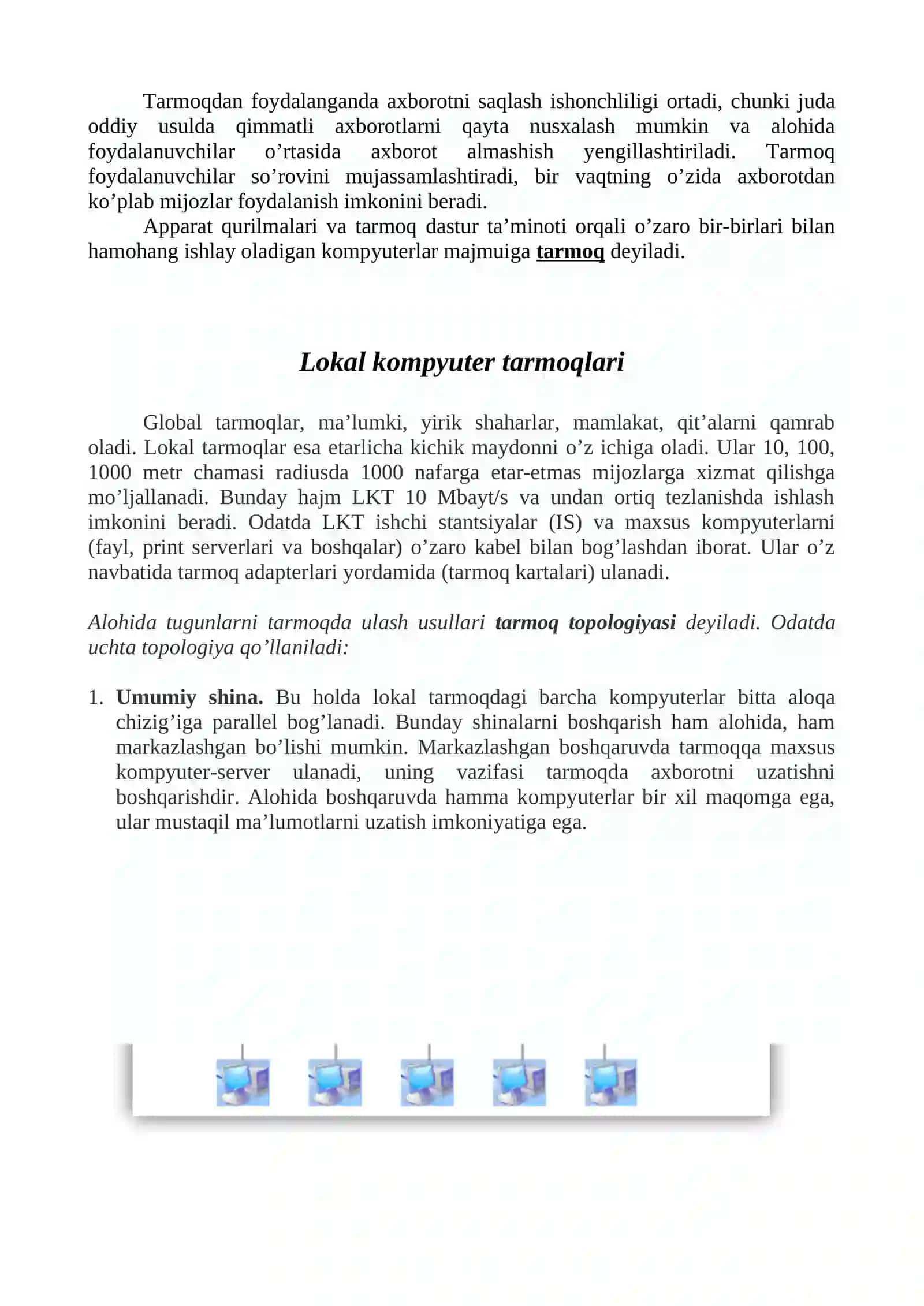 TARMOQ TEXNOLOGIYALARI VA INTERNET XIZMATLARI 2