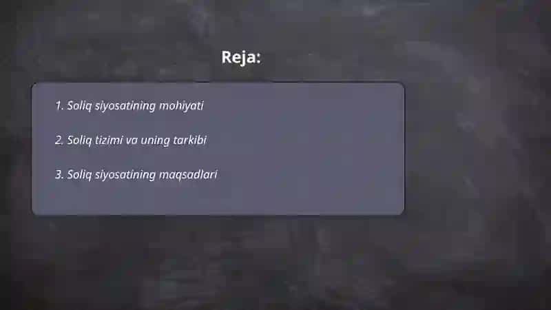 Soliq siyosati va uning asosiy yonalishlari 2