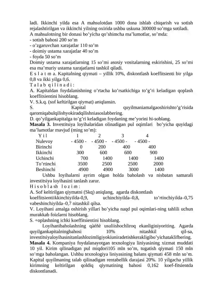 INVESTITSIYALAR HISOBI 2