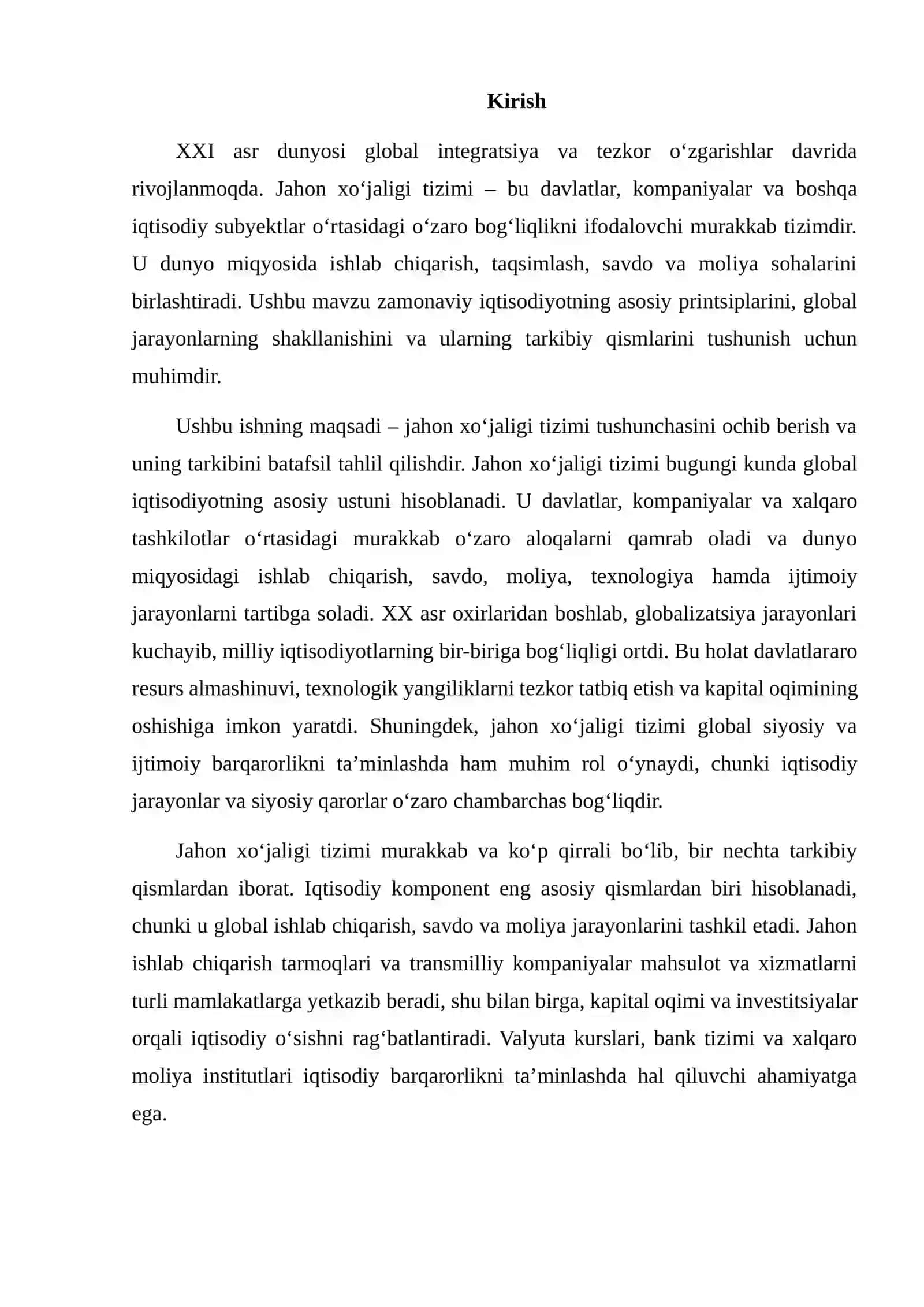 JAHON XO‘JALIGI TIZIMI VA UNING TARKIBI 2