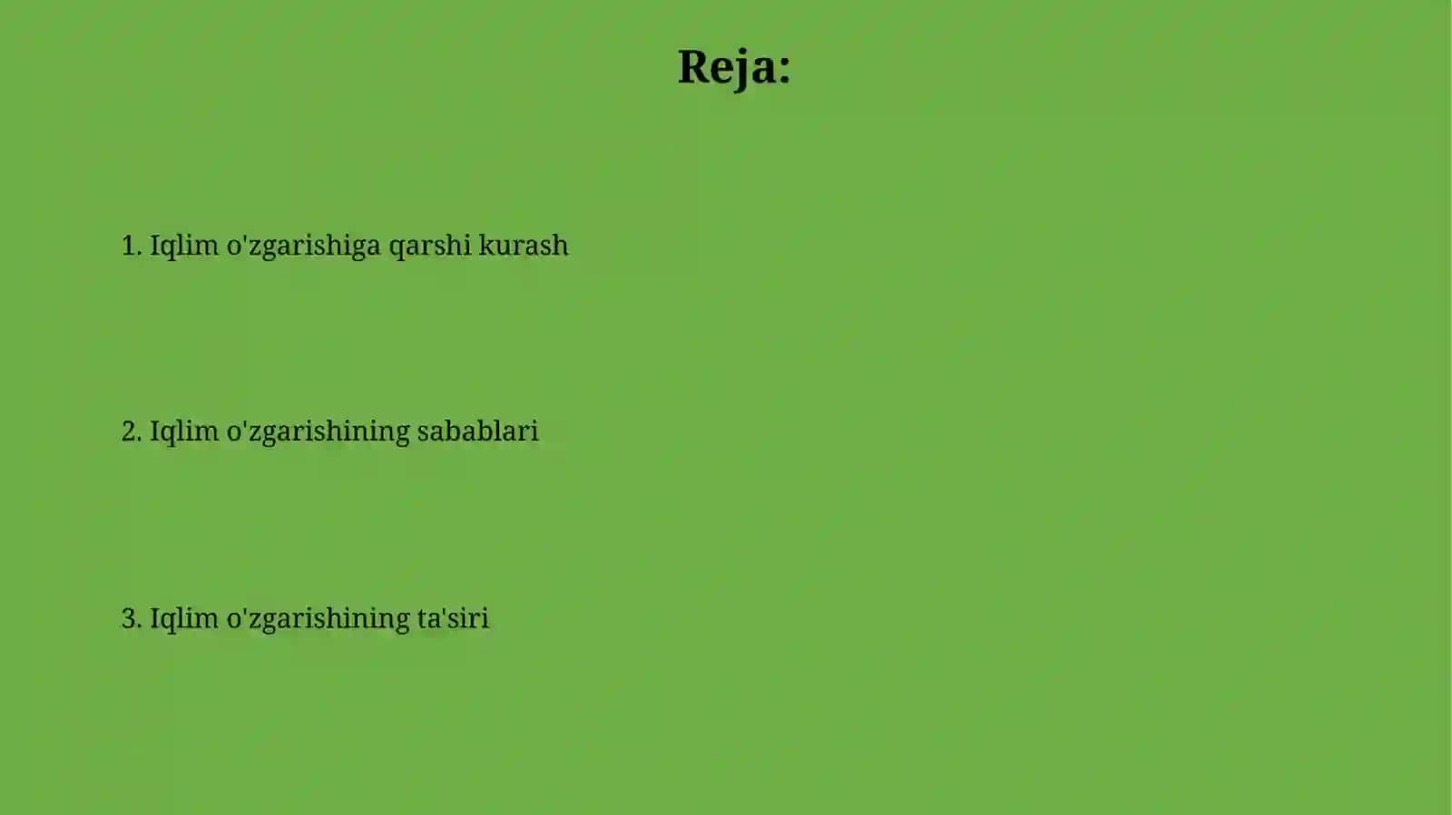 Iqlim ózgarishi muammolari 2
