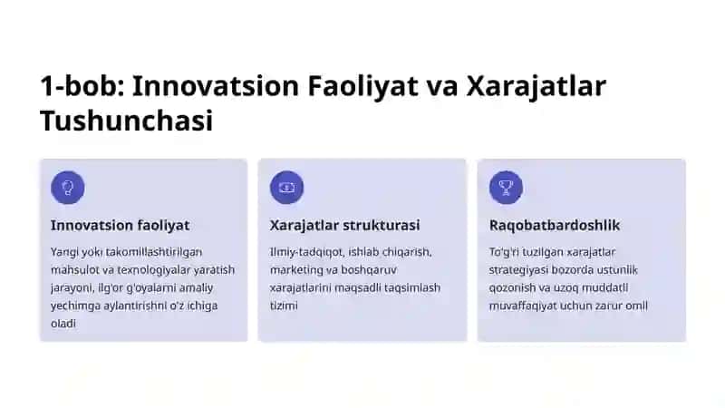Innovatsion Firmalarda Xarajatlar Strukturasi 2