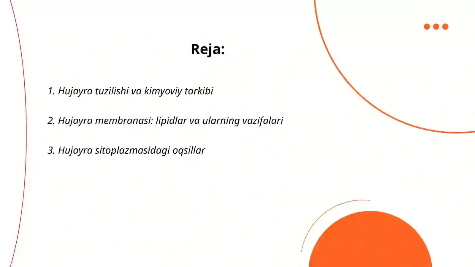 Hujayraning kimyoviy tarkibi 2
