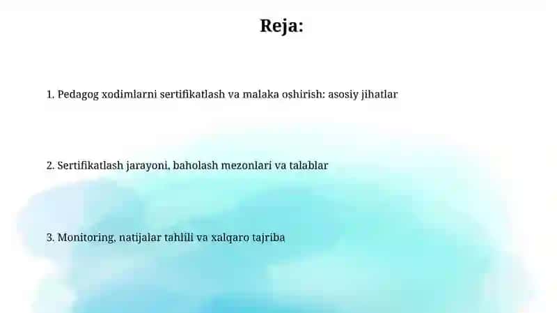 Pedagog kadrlar attestatsiyasi 2