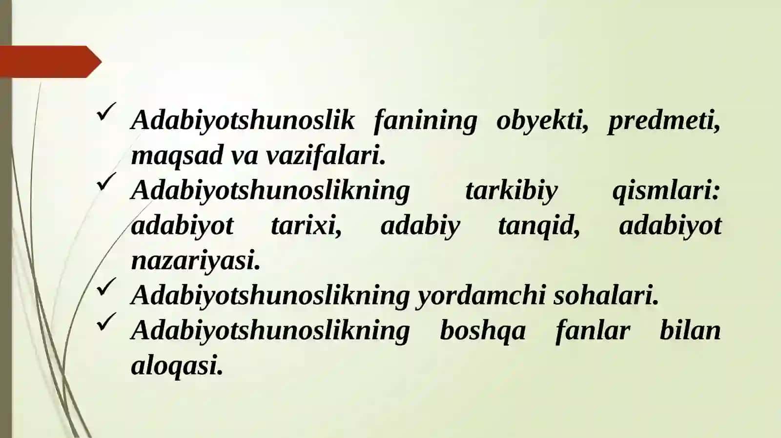 ADABIYOTSHUNOSLIK FAN SIFATIDA 2