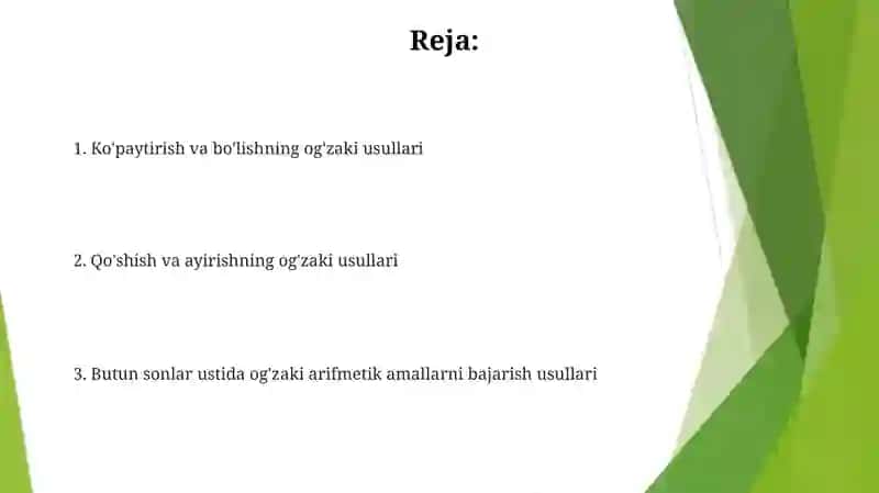 Nomanfiy butun sonlar ustida arifmetik amallar bajarishning ogʻzaki usullari 2