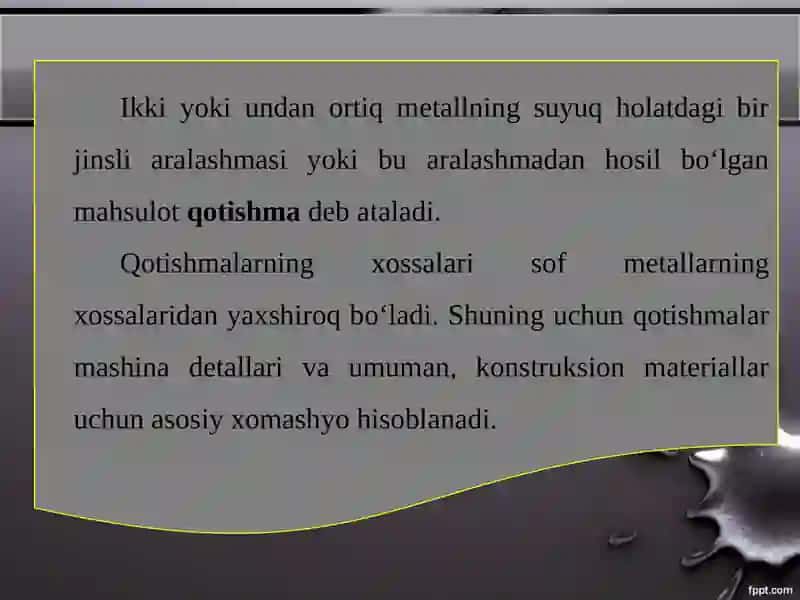 Metall va uning qotishmalari. Qora va rangli metallar 2