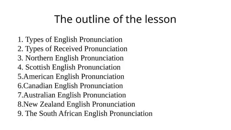 Types of English Pronunciation 2