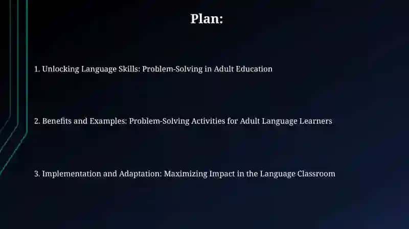 Benefits and Examples: Problem-Solving Activities for Adult Language Learners 2