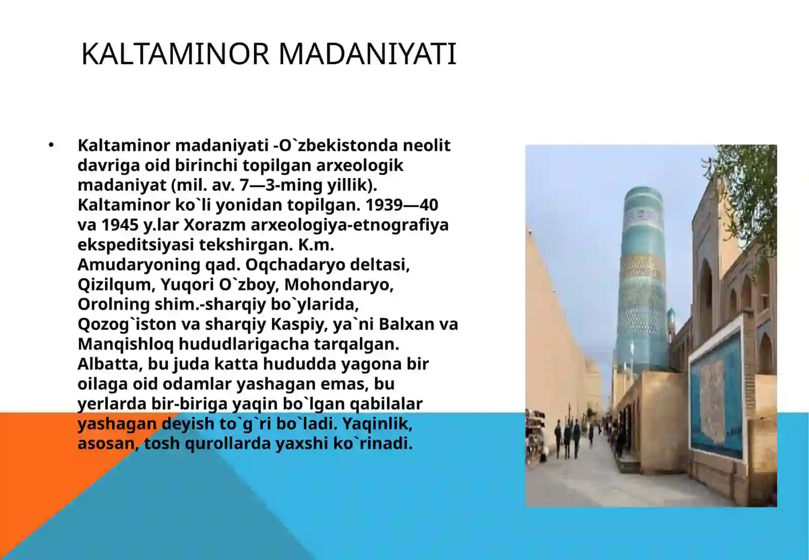 Katta Xorazm va Qadimgi Baqtirya davrida Markaziy Osiyo xalqlari madanyati tarixi. 2