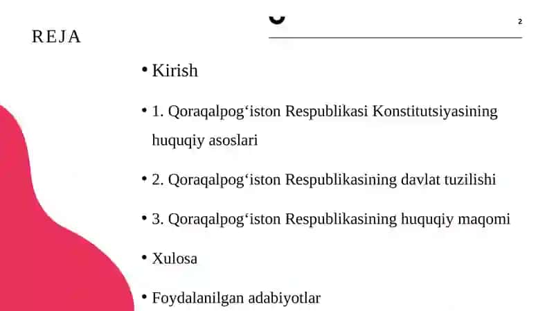 Qoraqalpog‘iston Respublikasi Konstitutsiyasi 2