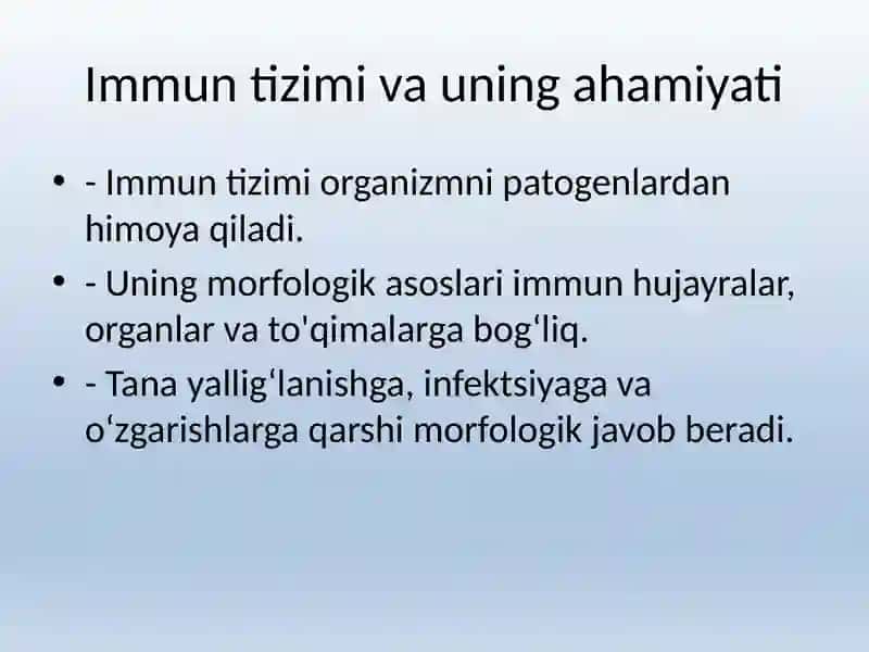 Immun himoya reaksiyalarining morfologik asoslari 2